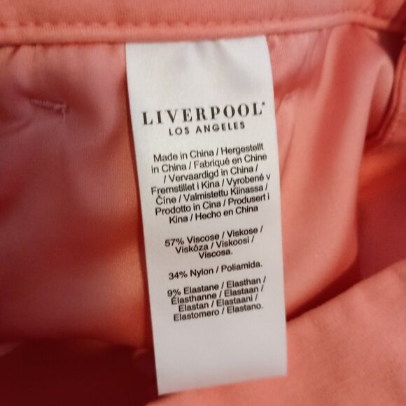 Liverpool Los Angeles Coral Pink Cropped Dress Pants Women’s Size 10/30 Stretch - Picture 5 of 6